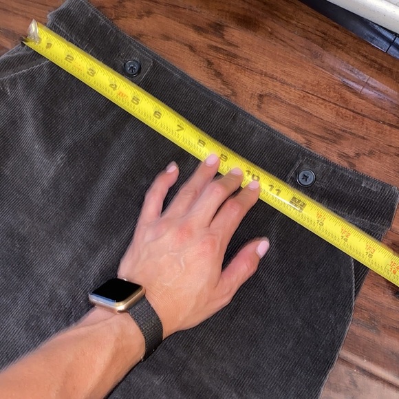 Banana Republic charcoal grey corduroy skirt pockets side zip closure stretch 2 - Picture 8 of 10